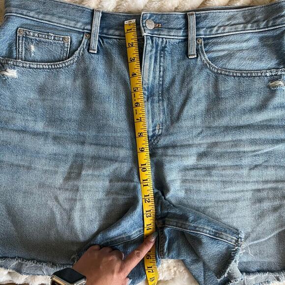 J.Crew Factory Women’s Denim Cutoff Shorts Sz 33 Distressed Raw Hem High Rise - Picture 6 of 7